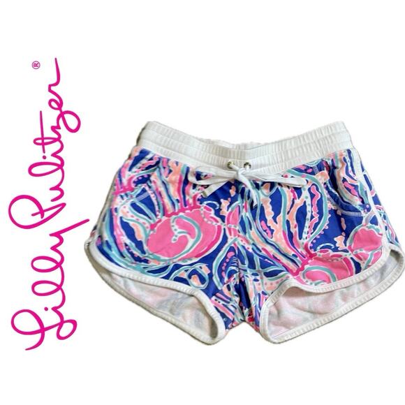 LILLY PULITZER JELLIES BE JAMMIN IRIS BLUE CHRISSY LOUNGE SHORTS SZ S BEACHY